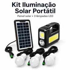 Kit de Sistema De iluminação Solar Portatil 3 Lâmpada Led Recarregável Para acampamento area externa