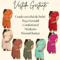 Vestido Para Grávida Gestante Maternidade Chá Revelação