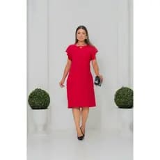 Vestido Feminino Midi  Moda Evangélica Social Alfaiataria Forrado Tamanhos Do P ao G3 Plus Size