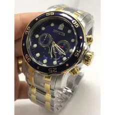 Relogio Invicta Pro Diver 0077 Azul Misto Silver Gold 18k