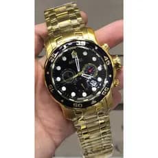 Relógio Invicta Pro Diver Scuba 0072 Preto Gold 18k Original