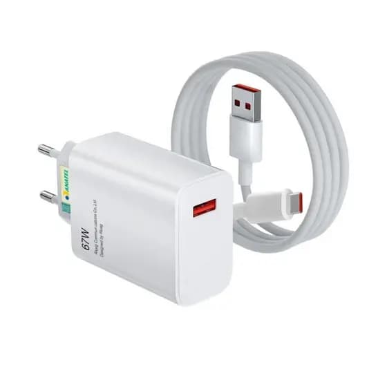 Carregador Turbo UsbC 67W Compatível com Xiaomi Note 11 12 13 Poco X3 X4 X5 X6 Pro - lehmox