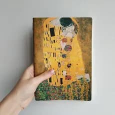 CADERNO / SKETCHBOOK O Beijo de Gustav Klimt A5 - Obras de Arte - ART para escrita bullet journal desenho planner