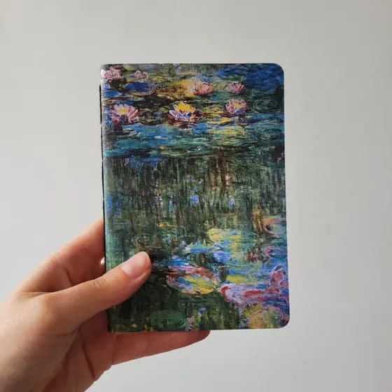CADERNO SKETCHBOOK Claude Monet A5 e A6 Obras de Arte para escrita bullet journal desenho planner