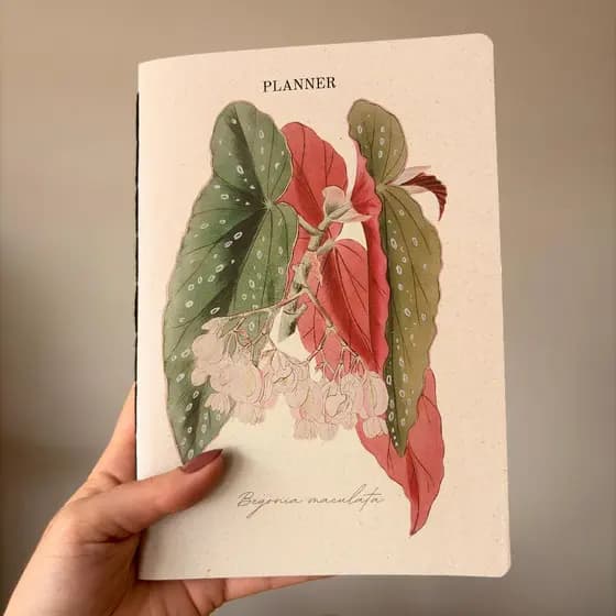 Agenda Planner Semanal 2026 Begônia ou Capa Personalizada A5.