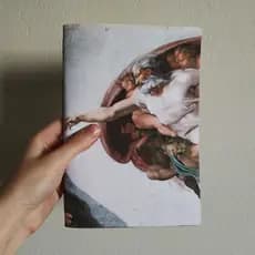 CADERNO / SKETCHBOOK  A Criação de Adão - A5 - Obras de Arte - ART para escrita, desenho, diário, planner!!