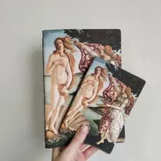CADERNO  SKETCHBOOK O Nascimento de Vênus A5 e A6  Obras de Arte  para escrita bullet journal desenho planner