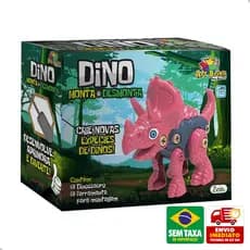 Dinossauros Monta e Desmonta com Chave Brinquedo Educativo Infantil Coleção