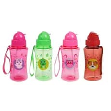 Garrafa Infantil com Canudo e Alça Squeeze Garrafinha de Água 400ml