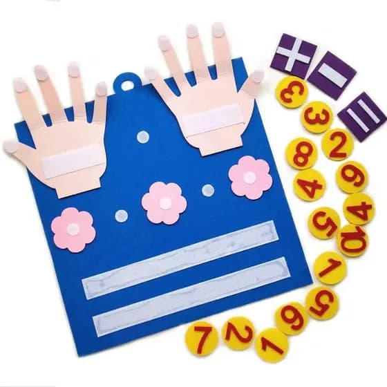 BRINQUEDO EDUCATIVO INFANTIL - PAINEL PEDAGOGICO DE MATEMATICA - CONTADOR MONTESSORIANO EM FELTRO