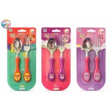Kit Talheres Infantil Colher + Garfo Personagem Ceci Criança +3 Anos Garfo Seguro Sem Ponta