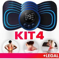 KIT Mini Massageador EMS Estimulador Elétrico De Pescoço Portátil Para Alívio Da Dor Muscular Cervical