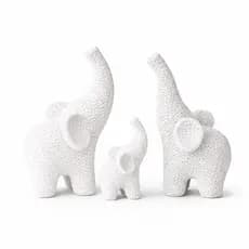 Família Elefantes Decorativos Sala Quarto Enfeite Mesa Presente Sofisticado Luxo Moderno Crochê