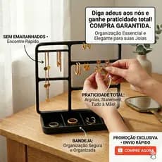 Organizador Porta Joias Brincos Colares Anéis Pulseiras Expositor.