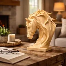 Escultura Decorativa Cavalo Estátua Cabeça Cavalo Decoração Luxo Mesa Escritório Presente