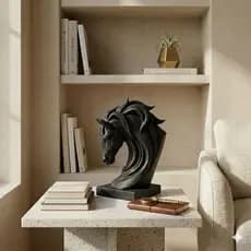 Escultura Decorativa Cavalo Estátua Cabeça Cavalo Decoração Luxo Mesa Escritório Presente