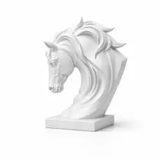 Escultura Cavalo Decorativo Luxo Realista Estátua Moderna Sala Escritório Presente