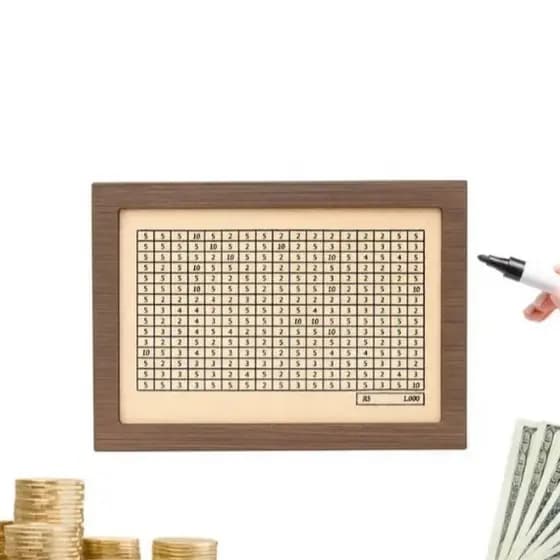 Woodbox Kakebo 1Mil Caixa Dinheiro Cofre Madeira Mdf Desafio Cofrinho