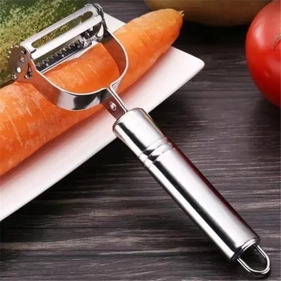 Descascador INOX Legumes Frutas Dupla Lâmina Móvel 2 Em 1/Descascador De Legumes Verduras Frutas