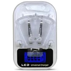 Carregador C/ USB Digital Universal para Baterias com Display LCD Visor Bivolt Externa EC1173