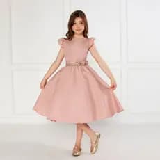 Vestido Casual Infantil Manga Cores Azul Royal Marinho Rosa Pink Vermelho Branco Amarelo Verde Preto Pedraria Elegante