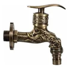 Torneira Dragão Rústica Cor Bronze Envelhecido Jardim Tanque