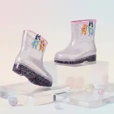 Bota Galocha Infantil Feminina Menina Bottons Removíveis Sticth & Bluey Lançamento