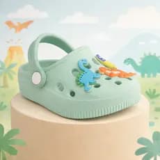 Sandália babuche infantil masculino menino bottons removíveis dinossauro brilha no escuro exclusivo