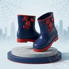 Bota Galocha Infantil Masculina Menino Bottons Removíveis Homem Aranha Patrulha Canina exclusiva