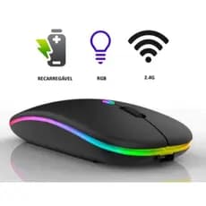 Mouse Sem Fio Recarregável Wireless Led Rgb