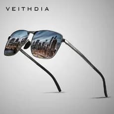 Óculos VEITHDIA vintage esportivo, lente polarizada UV400, ideal para estilo e proteção solar!