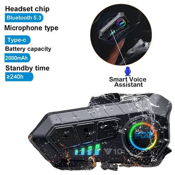 Fone De Ouvido Capacete Moto Bluethooth S/fio Prova De Agua