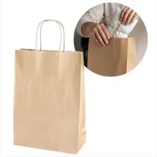 Kit 12 Sacolas De Papel Kraft Marrom Ecológica Com Alça Torcida Para Presente Lembrancinha E Eventos