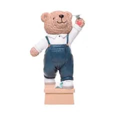 Estátua Ursinho Aviador Resina 22cm Wolff Decoração Afetiva Quarto Infantil E Presentes