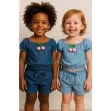 Conjunto Ciganinha Jeans - Diversos Tamanhos / Conjunto Infantil