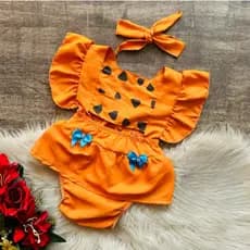 Romper Pedrita / Romper + Faixa para Cabelo / Romper para Bebes Personagem Pedrita / Tamanho Único