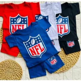 Conjunto Bebê N F L - Estilo Esportivo Camiseta + Short Veste de 3 à 6 Meses - Roupa Infantil Confortável Menino