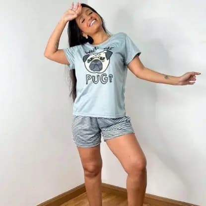PIJAMA CURTO MALHA LEVE Cores sortidas