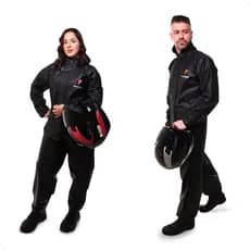 Kit de Capa de Chuva para Motociclista Modelo Feminino + Masculino Preto