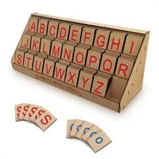Brinquedo Educativo Para Crianças - Alfabeto Móvel Degrau 130 Peças Mdf Infantil Aprendizado