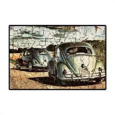 Placa Quadro Decoração Parede Quarto Escritório Fusca Volkswagen Com Textura