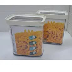 CONJUNTO 2 POTES HERMÉTICOS 1500ML MANTIMENTOS CEREAIS POLICARBONATO HELSIM