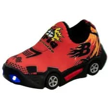 Tênis Infantil Masculino Bebê Carro Com LED Macio - AS166
