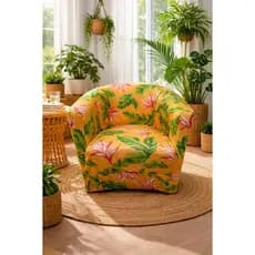 Capa Poltrona Circular ferradura Estampada Ajustável premium