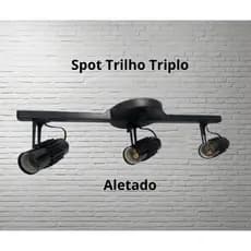 Luminária Spot Trilho Aletado para 3 lampadas Led Premium Retrô Iluminação