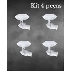 Spot Luminaria Kit 4 unidades Simples Branco ou Preto Aletado Articulado Sobrepor Teto Iluminação