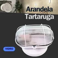 Luminária Arandela Tartaruga Vidro Metal Blindada