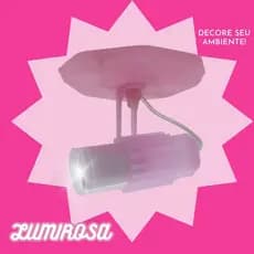 Luminaria Lustre Spot Simples aletado Rosa direcionavel sobrepor para Teto