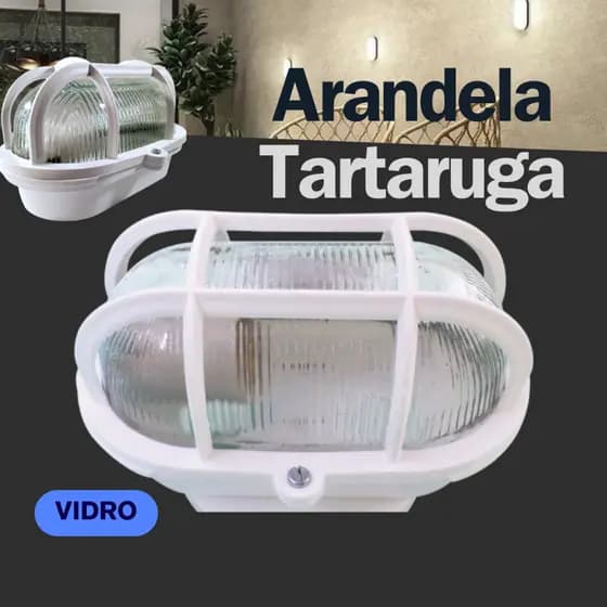 Luminária Arandela Tartaruga Externa Com Grade -Branca