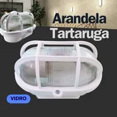 Luminária Arandela Tartaruga Externa Com Grade -Branca